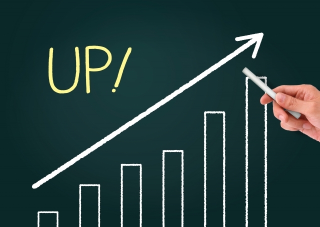 売上アップのグラフ