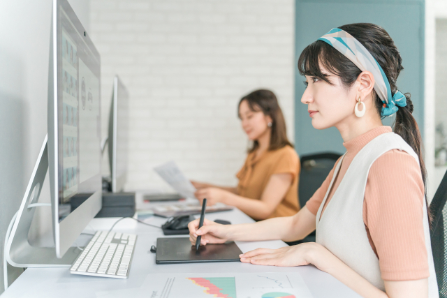 デザインの作業中