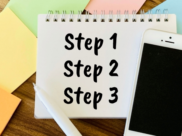 STEPと書かれたメモ帳