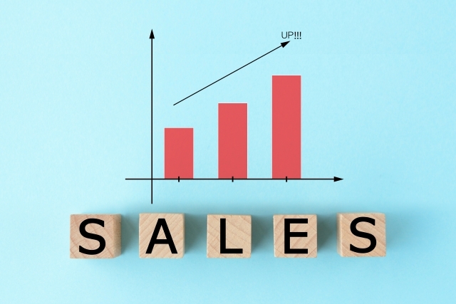 売上アップのグラフ