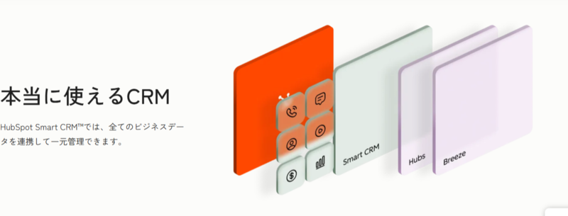 HubSpotのトップページ