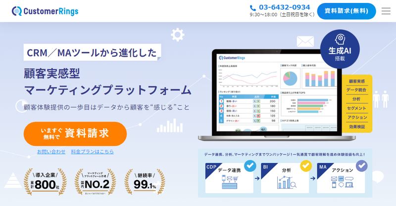 カスタマーリングスのトップページ